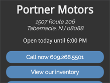 Tablet Screenshot of portnermotors.com